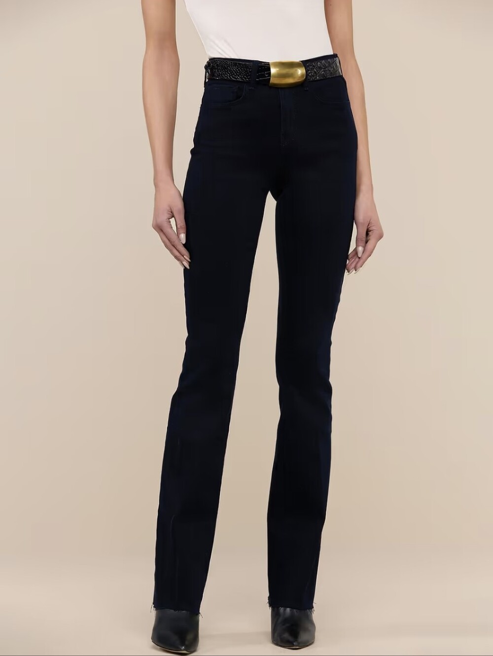 L'Agence Ruth High Rise Straight Deep Indigo Metro Color Super Stretch Size 27